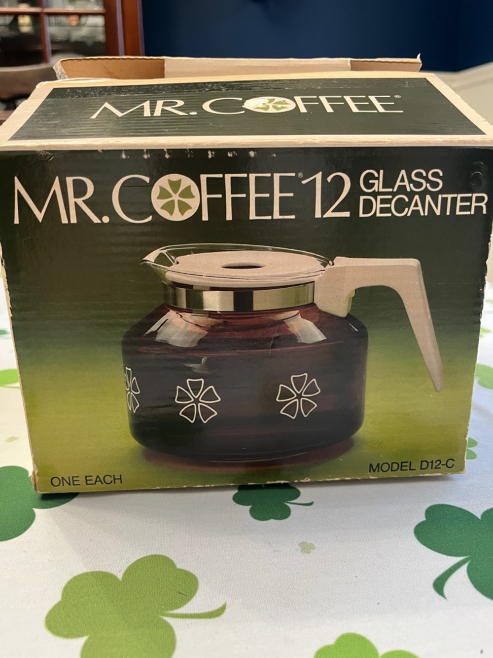 Vintage NIB 1976 Mr. Coffee 12-Cup Glass Decanter in White Handle☕️